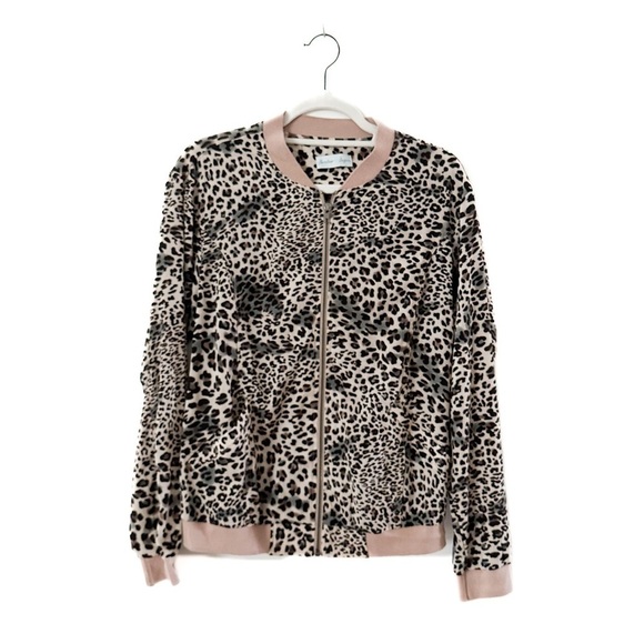 Shoreline Sugars Lightweight Leopard Print Bomber Jacket - Women’s Size Small - Picture 1 of 3